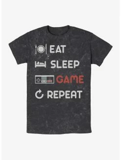 Nintendo Eat, Sleep, Game, Repeat Mineral Wash T-Shirt